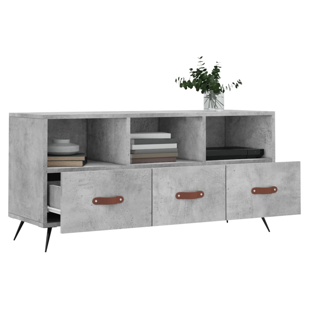 vidaXL TV Cabinet Concrete Grey 102x36x50 cm Engineered Wood