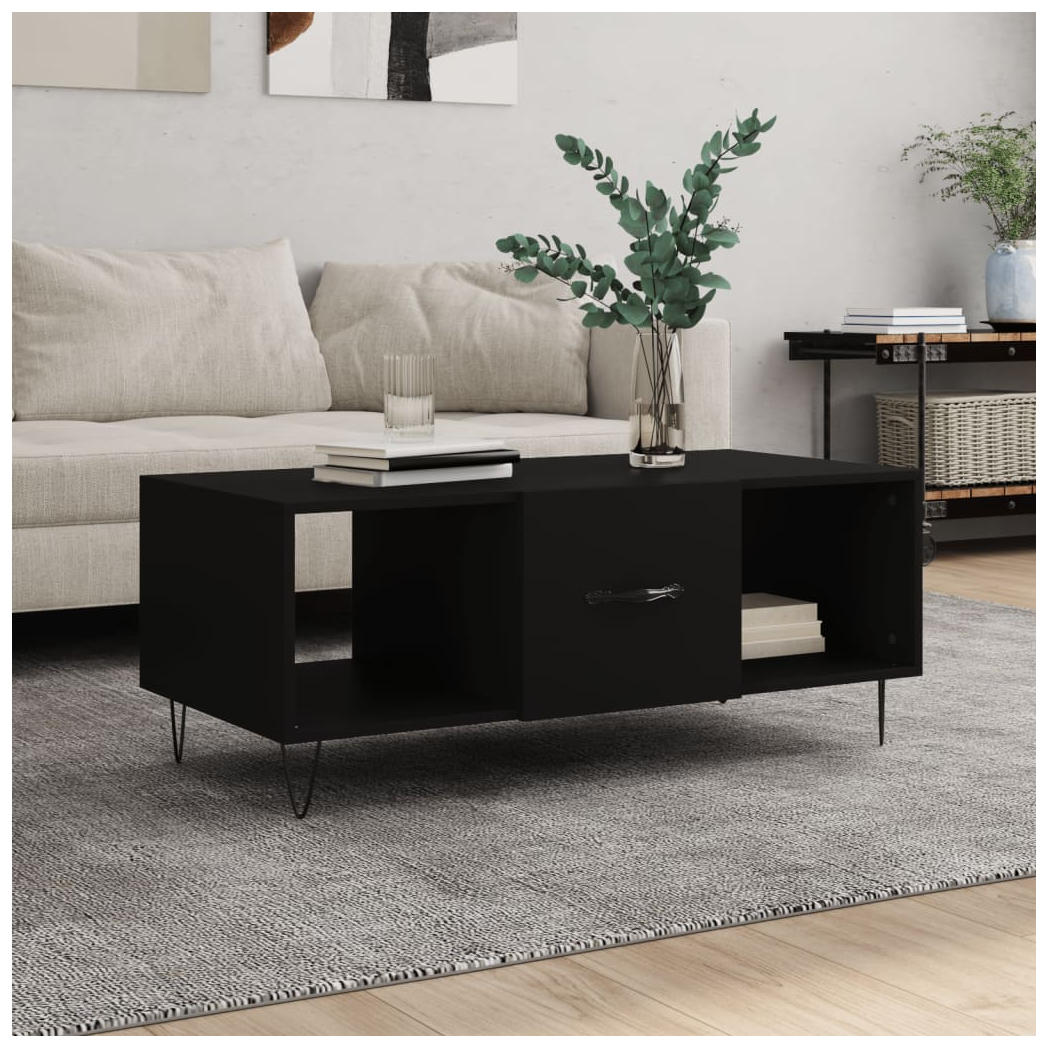 vidaXL Coffee Table Black 102x50x40 cm Engineered Wood