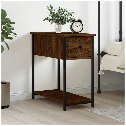 vidaXL Bedside Cabinet Brown Oak 30x60x60 cm Engineered Wood