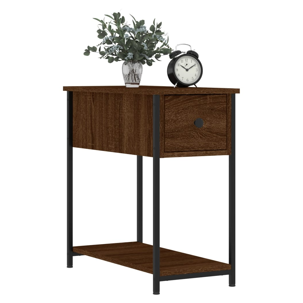 vidaXL Bedside Cabinet Brown Oak 30x60x60 cm Engineered Wood