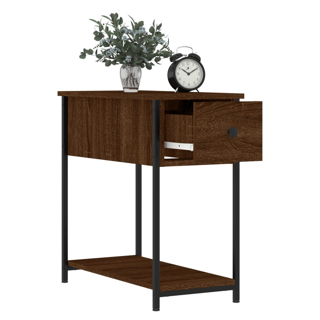 vidaXL Bedside Cabinet Brown Oak 30x60x60 cm Engineered Wood