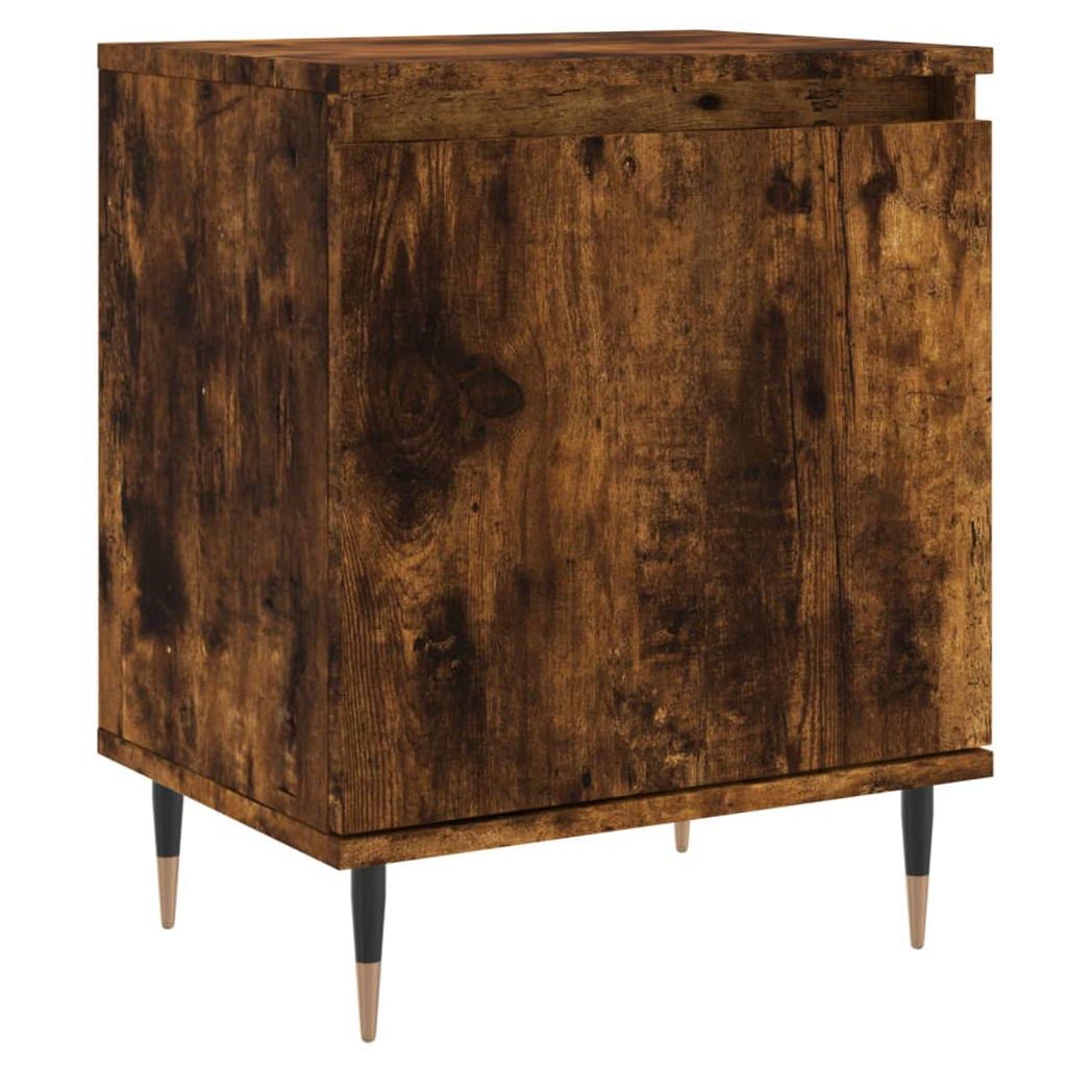 vidaXL Bedside Cabinet Smoked Oak 40x30x50 cm Engineered Wood