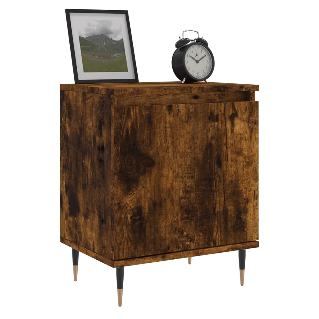 vidaXL Bedside Cabinet Smoked Oak 40x30x50 cm Engineered Wood