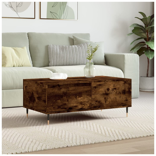 vidaXL Coffee Table Smoked Oak 90x50x36.5 cm Engineered Wood