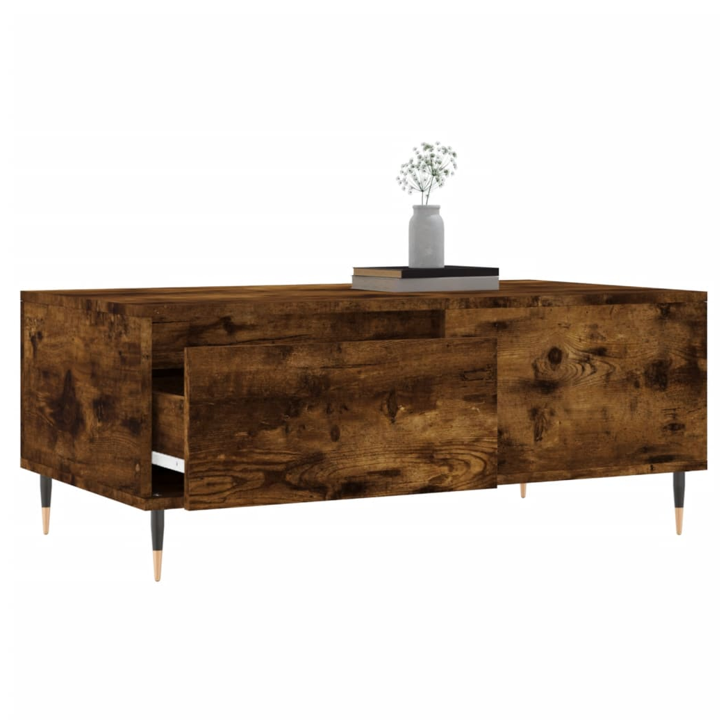 vidaXL Coffee Table Smoked Oak 90x50x36.5 cm Engineered Wood