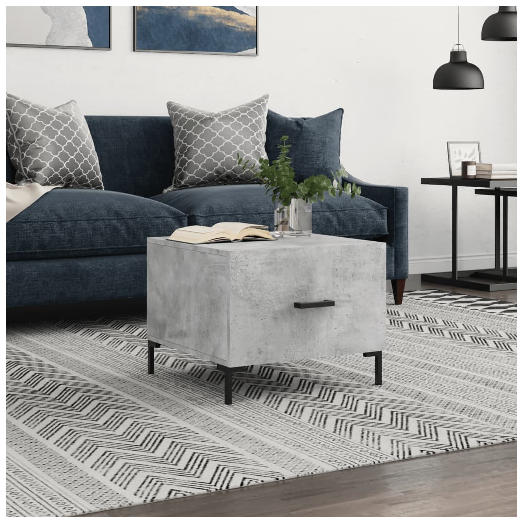 vidaXL Coffee Table Concrete Grey 50x50x40 cm Engineered Wood