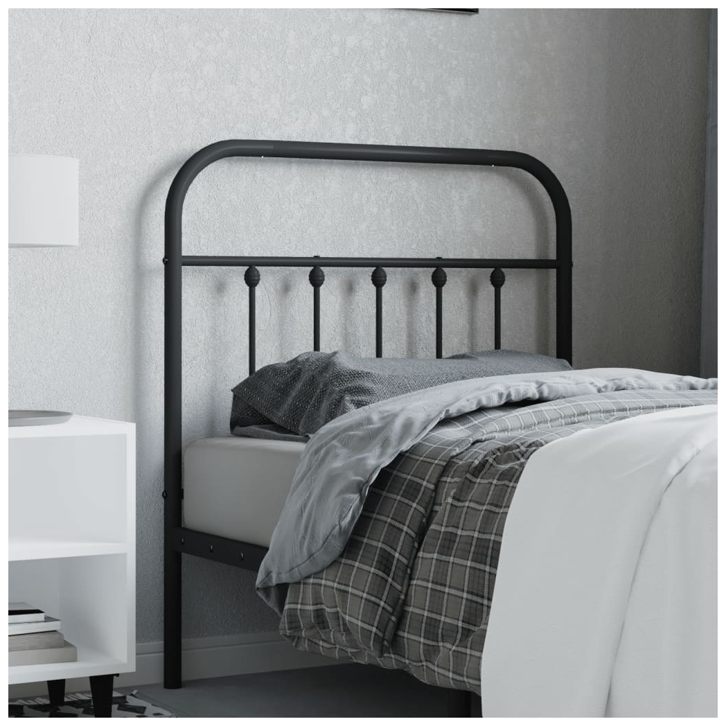 vidaXL Metal Headboard Black 80 cm