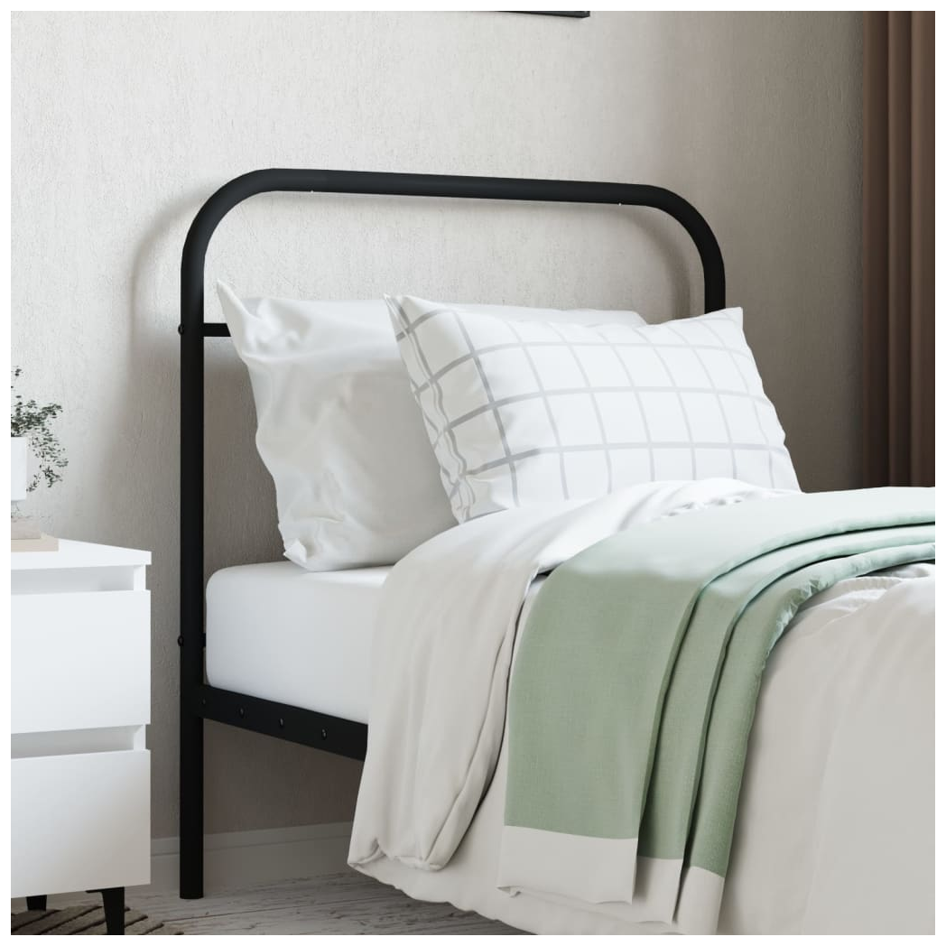 vidaXL Metal Headboard Black 80 cm