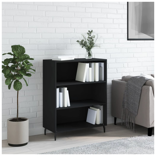 vidaxL Shelf Cabinet Black 69.5x32.5x90 cm Engineered Wood