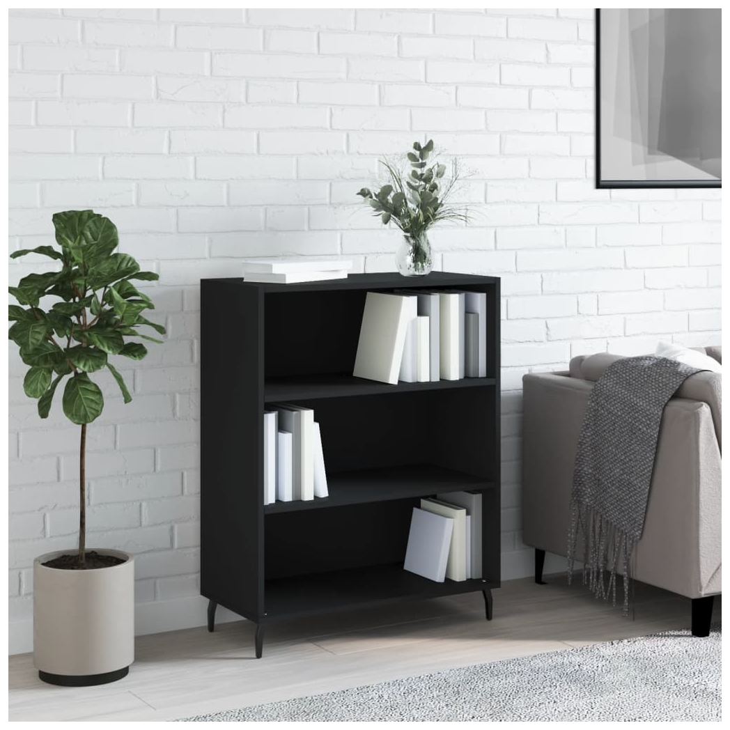 vidaxL Shelf Cabinet Black 69.5x32.5x90 cm Engineered Wood