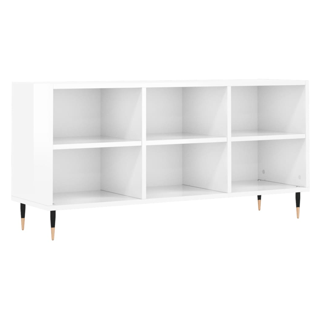 vidaXL TV Cabinet High Gloss White 103.5x30x50 cm Engineered Wood