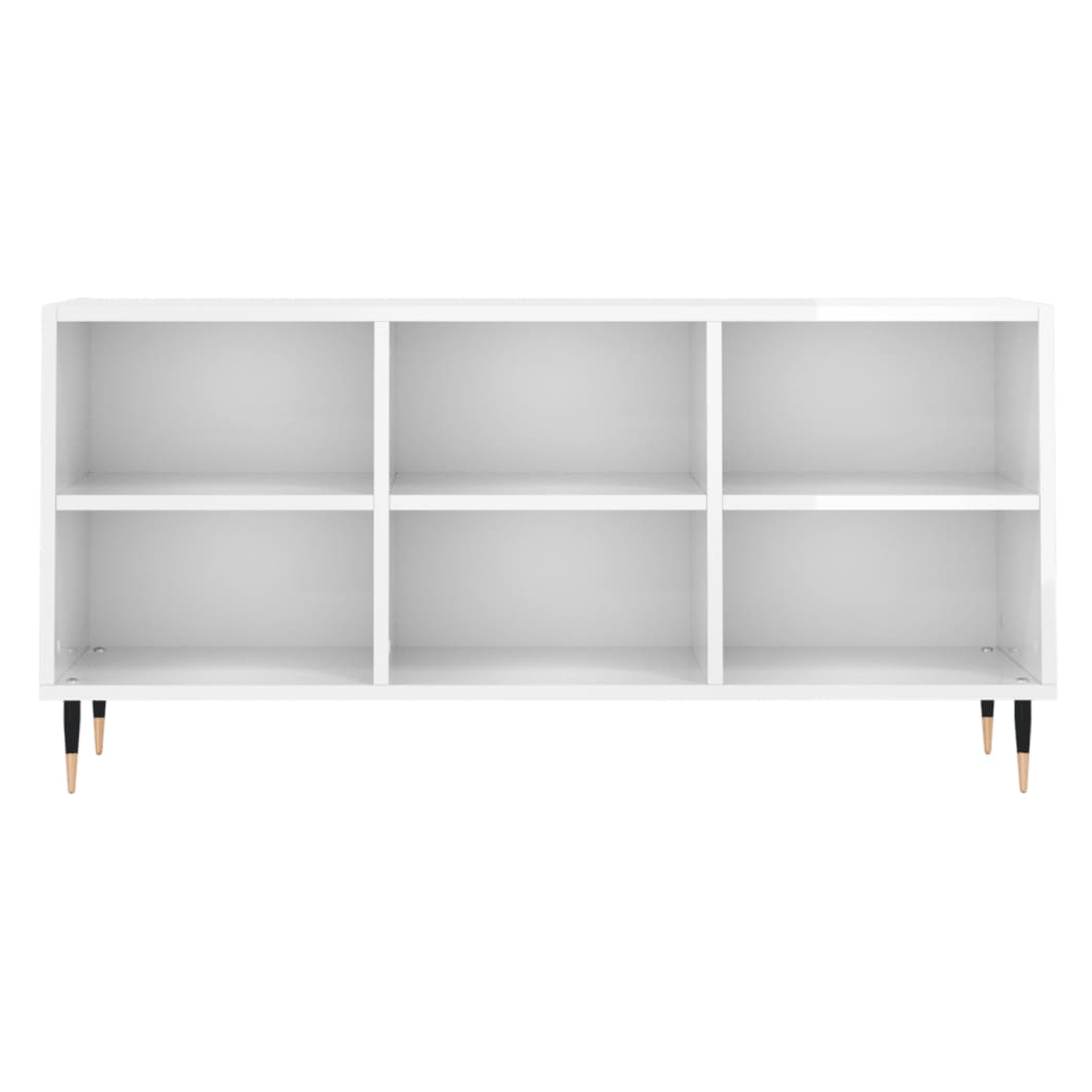 vidaXL TV Cabinet High Gloss White 103.5x30x50 cm Engineered Wood