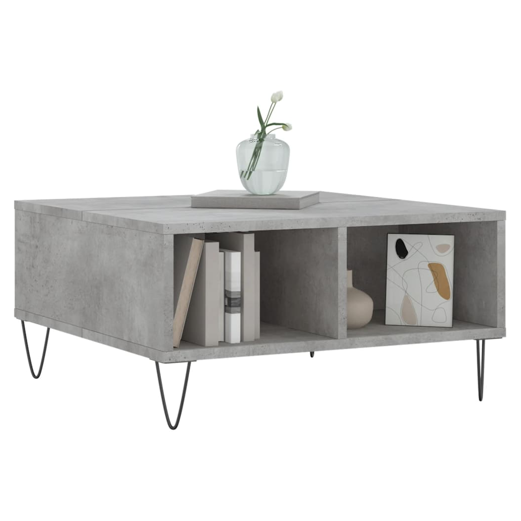 vidaXL Coffee Table Concrete Grey 60x60x30 cm Engineered Wood