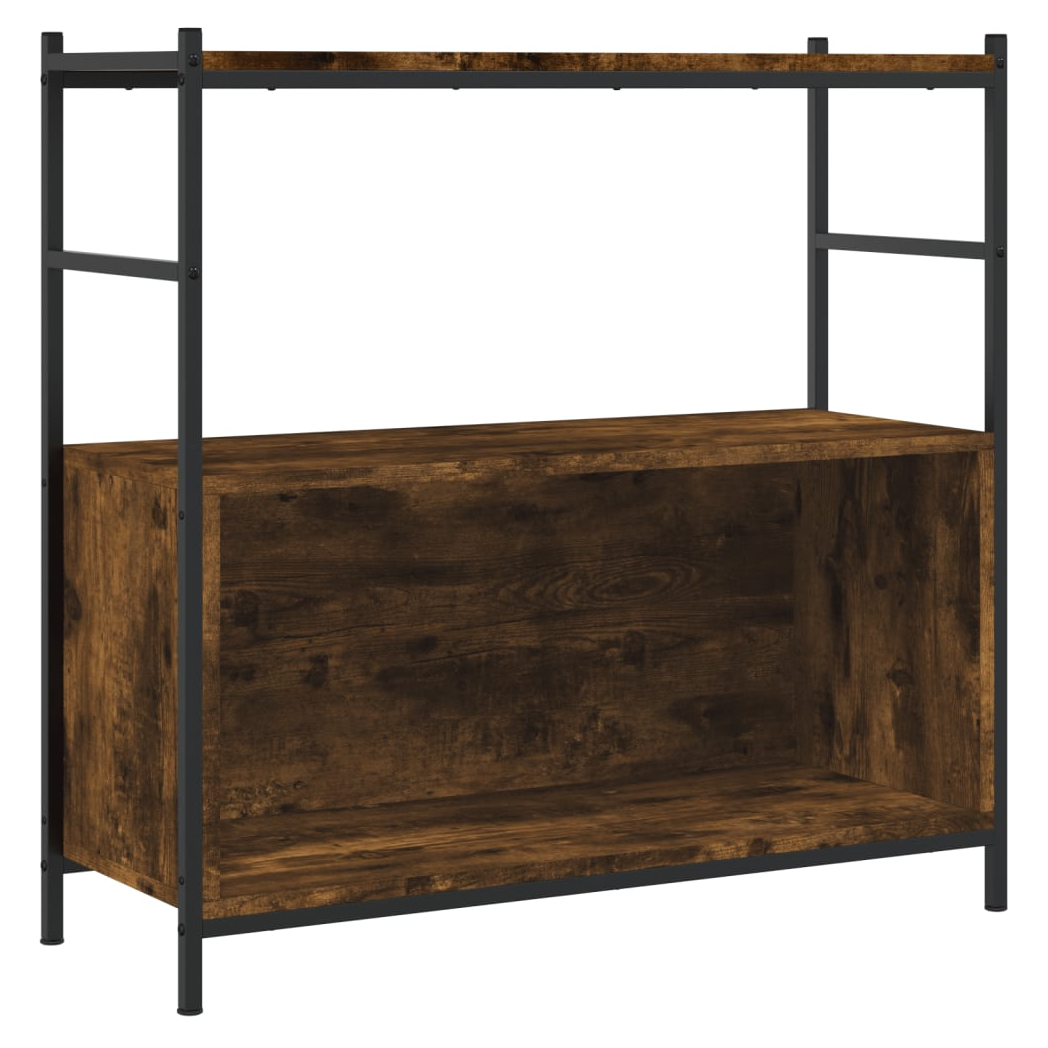 vidaXL Bookshelf Smoked Oak 80x30x78.5 cm Engineered Wood and Iron