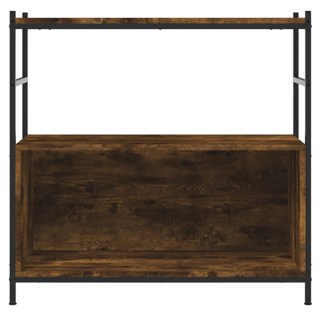 vidaXL Bookshelf Smoked Oak 80x30x78.5 cm Engineered Wood and Iron