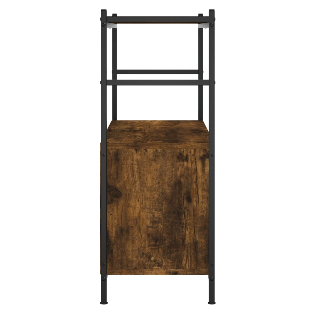 vidaXL Bookshelf Smoked Oak 80x30x78.5 cm Engineered Wood and Iron