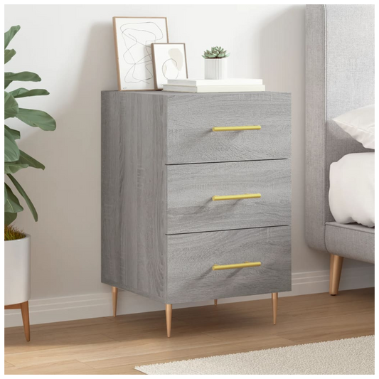 vidaXL Bedside Cabinet Grey Sonoma 40x40x66 cm Engineered Wood