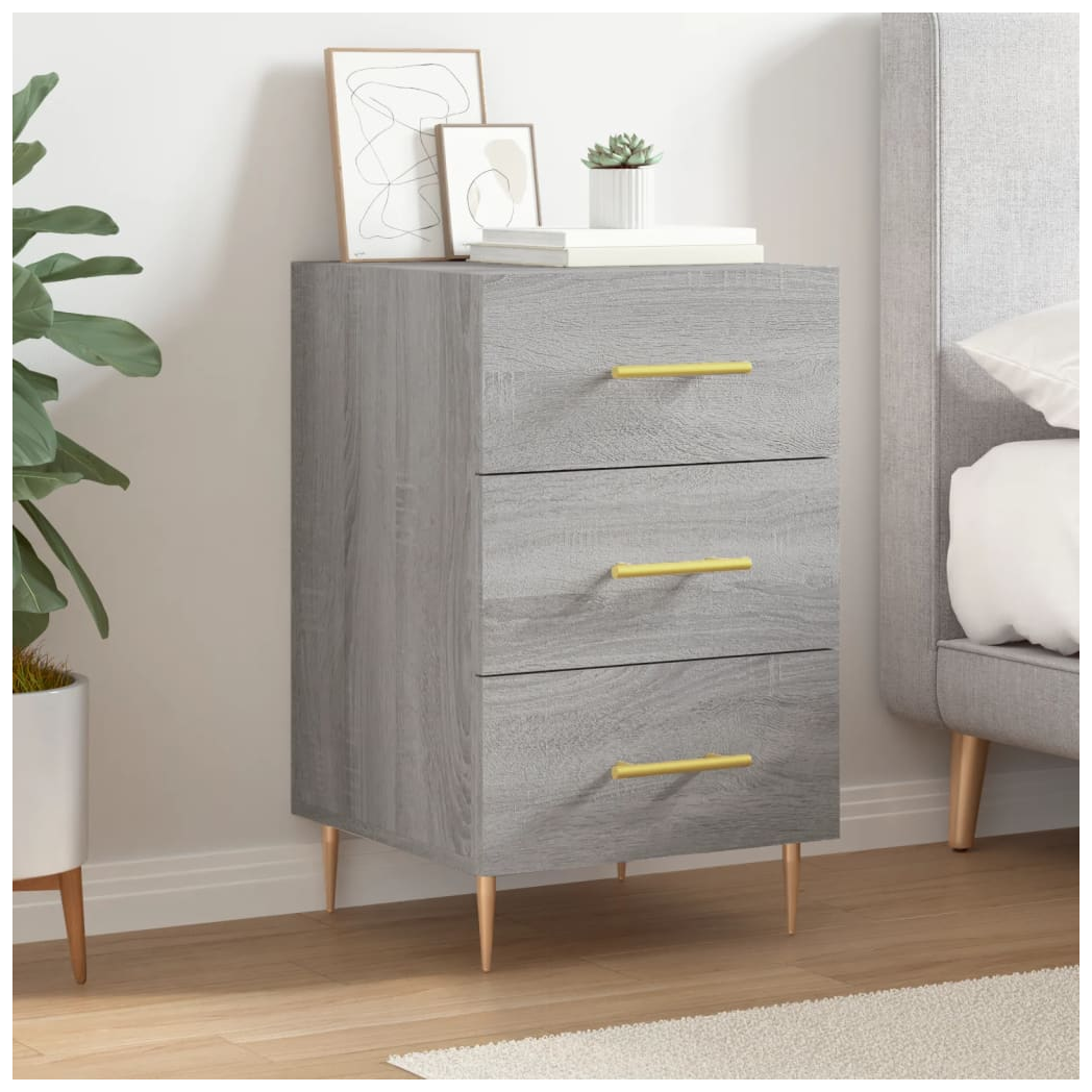 vidaXL Bedside Cabinet Grey Sonoma 40x40x66 cm Engineered Wood