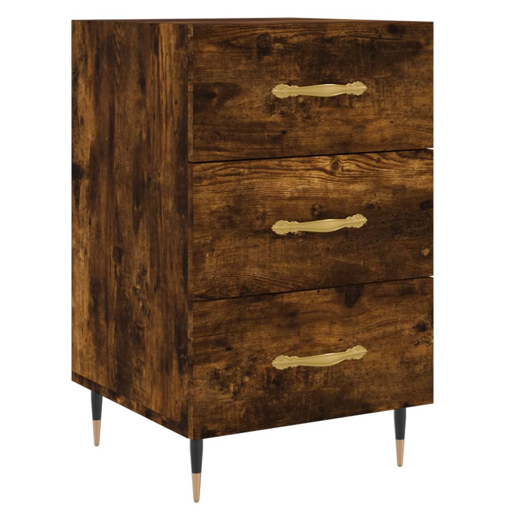 vidaXL Bedside Cabinet Smoked Oak 40x40x66 cm Engineered Wood