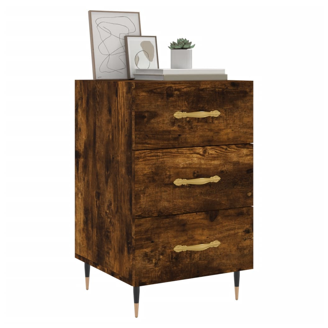 vidaXL Bedside Cabinet Smoked Oak 40x40x66 cm Engineered Wood