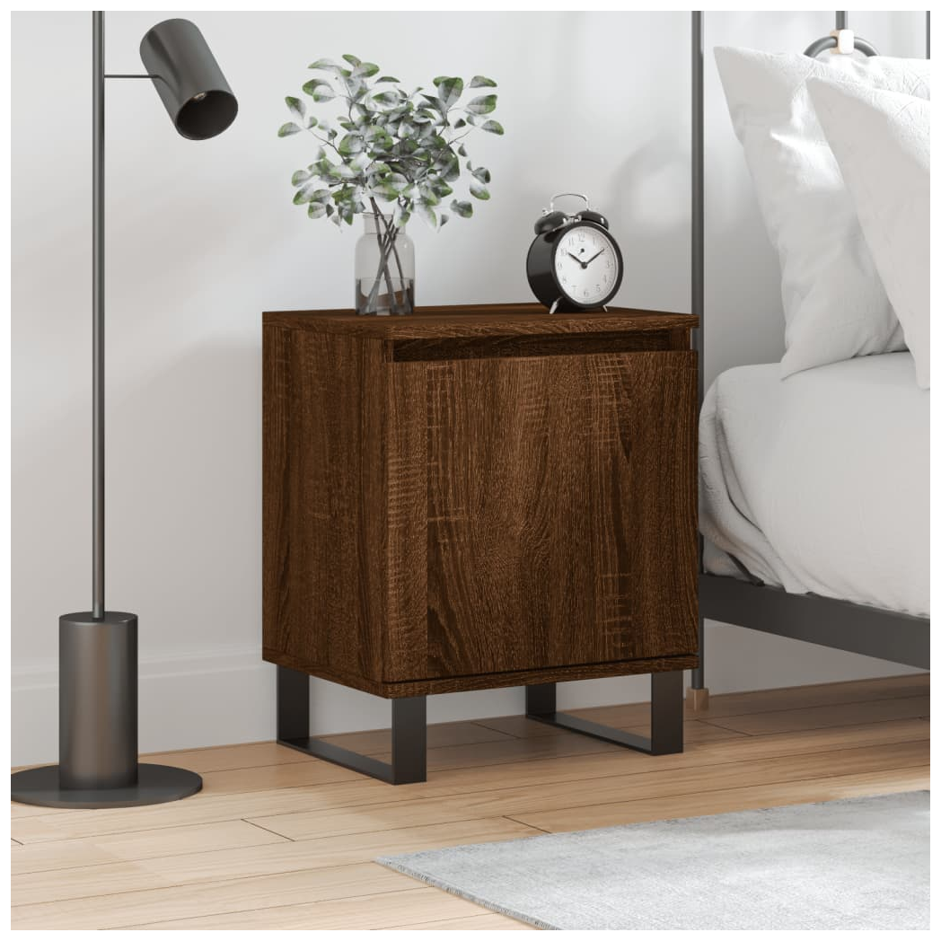 vidaXL Bedside Cabinet Brown Oak 40x30x50 cm Engineered Wood