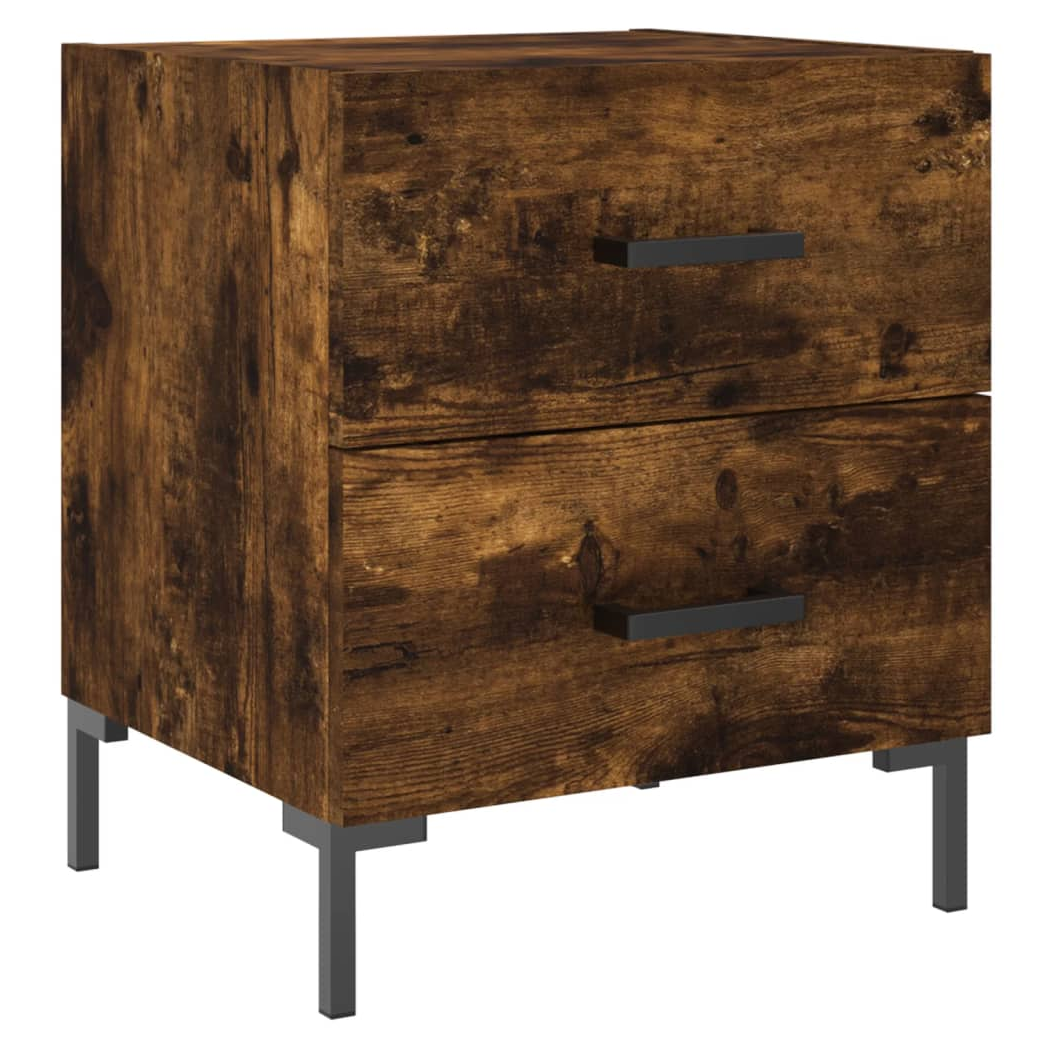 vidaXL Bedside Cabinet Smoked Oak 40x35x47.5 cm Engineered Wood