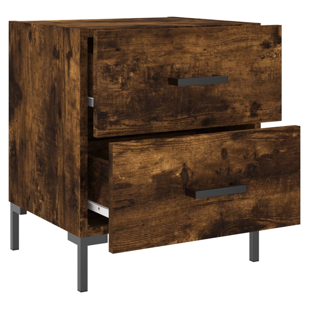 vidaXL Bedside Cabinet Smoked Oak 40x35x47.5 cm Engineered Wood