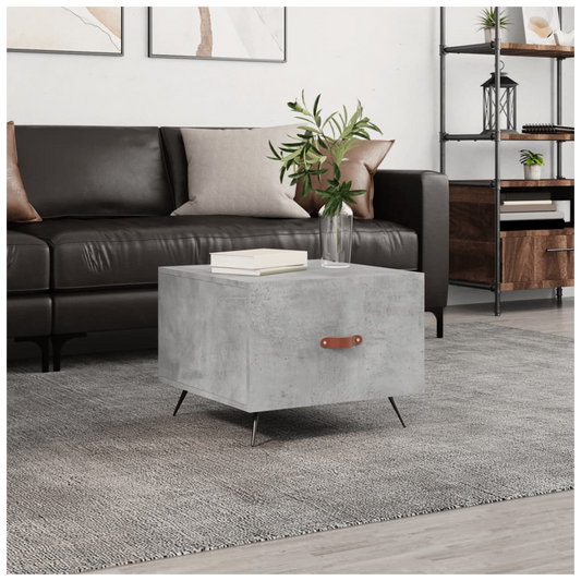 vidaXL Coffee Table Concrete Grey 50x50x40 cm Engineered Wood