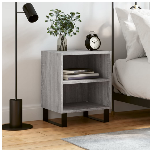 vidaXL Bedside Cabinet Grey Sonoma 40x30x50 cm Engineered Wood