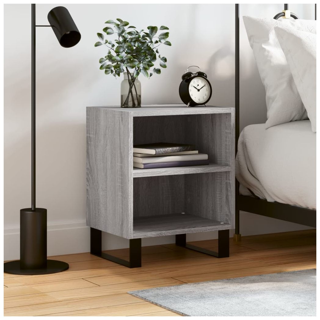 vidaXL Bedside Cabinet Grey Sonoma 40x30x50 cm Engineered Wood