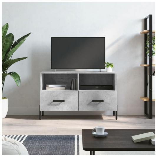 vidaXL TV Cabinet Concrete Grey 80x36x50 cm Engineered Wood