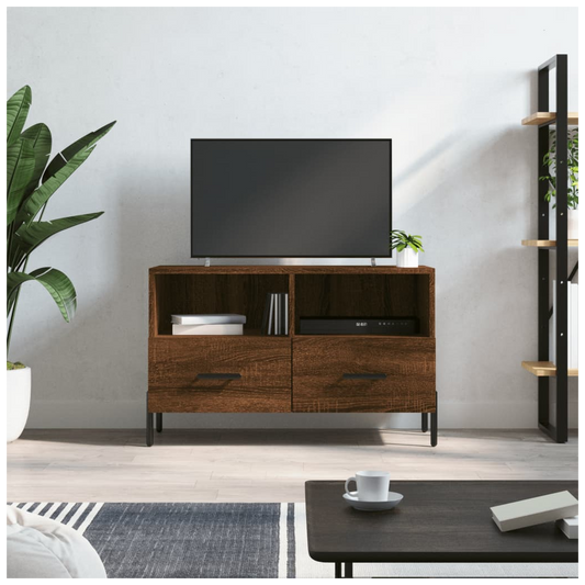 vidaXL TV Cabinet Brown Oak 80x36x50 cm Engineered Wood