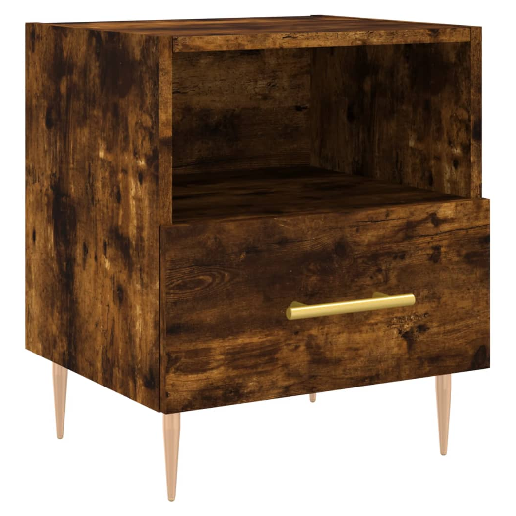 vidaXL Bedside Cabinet Smoked Oak 40x35x47.5 cm Engineered Wood