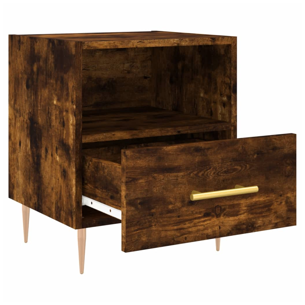 vidaXL Bedside Cabinet Smoked Oak 40x35x47.5 cm Engineered Wood