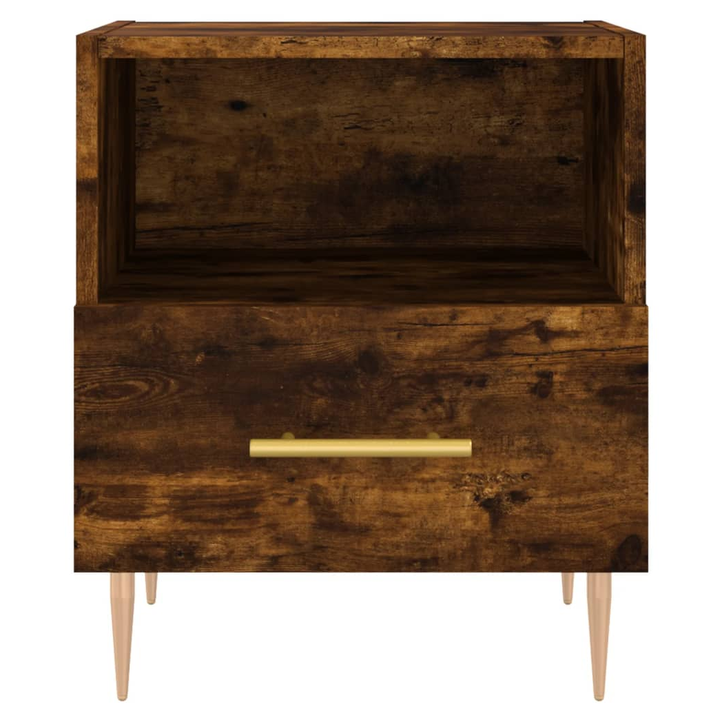 vidaXL Bedside Cabinet Smoked Oak 40x35x47.5 cm Engineered Wood