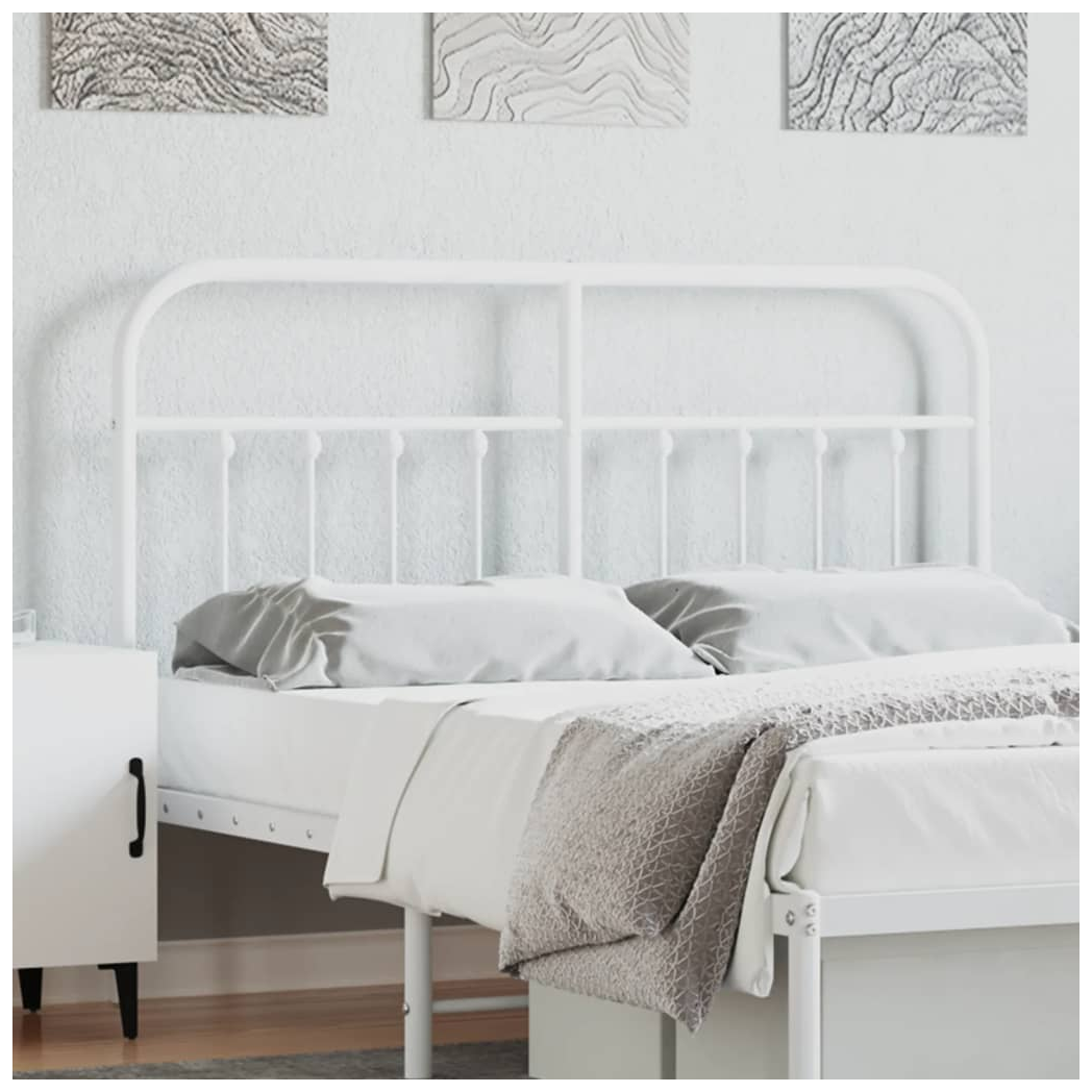 vidaXL Metal Headboard White 135 cm