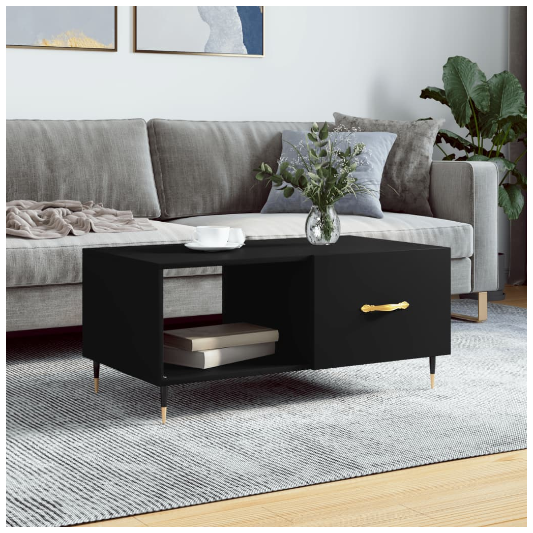 vidaXL Coffee Table Black 90x50x40 cm Engineered Wood