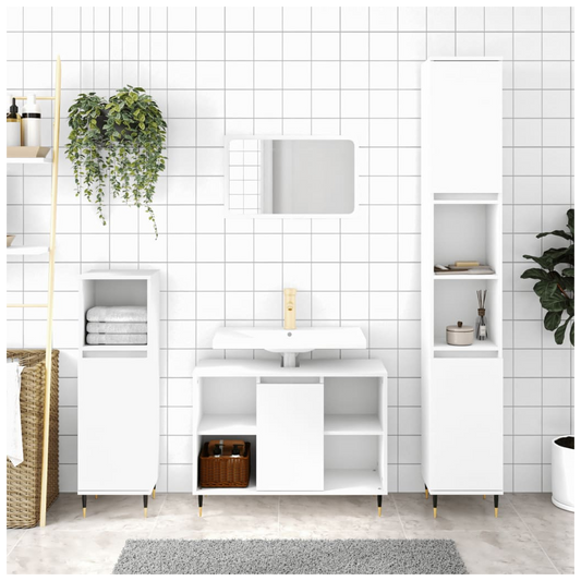 vidaXL Bathroom Cabinet White 30x30x100 cm Engineered Wood