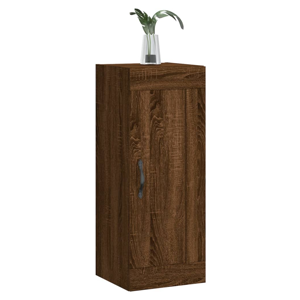 vidaXL Wall Mounted Cabinet Brown Oak 34.5x34x90 cm Engineered Wood