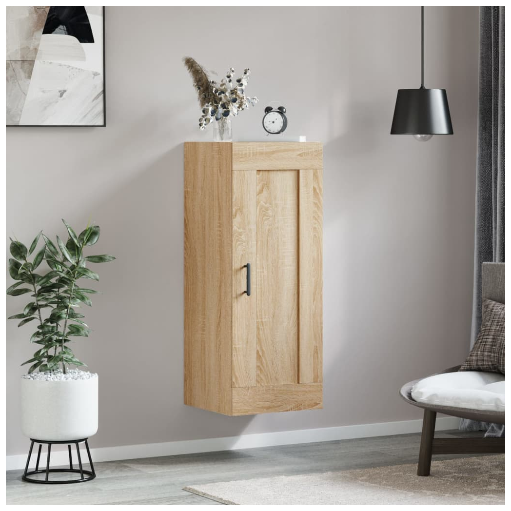 vidaXL Wall Mounted Cabinet Sonoma Oak 34.5x34x90 cm Engineered Wood