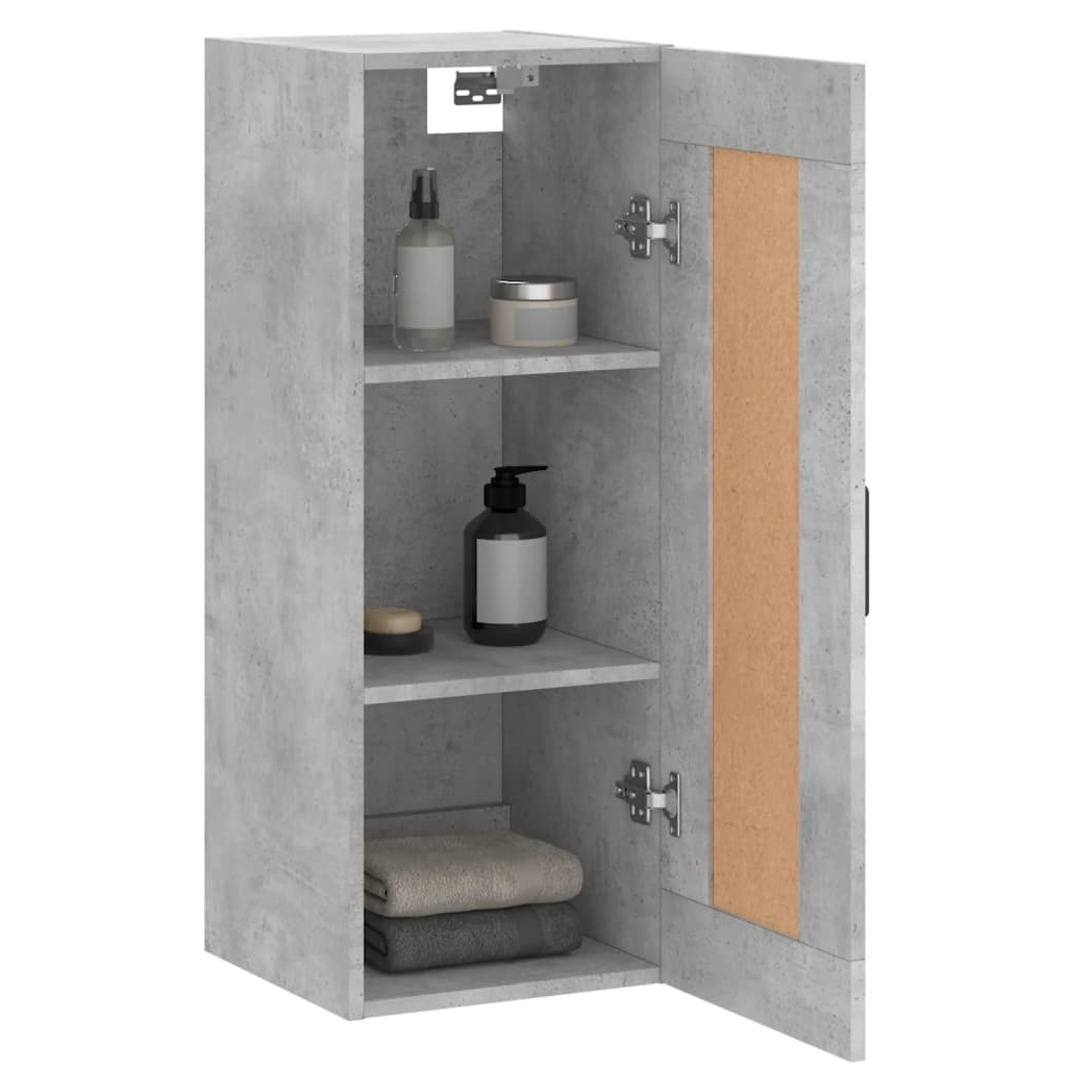 vidaXL Wall Mounted Cabinet Concrete Grey 34.5x34x90 cm Engineered Wood