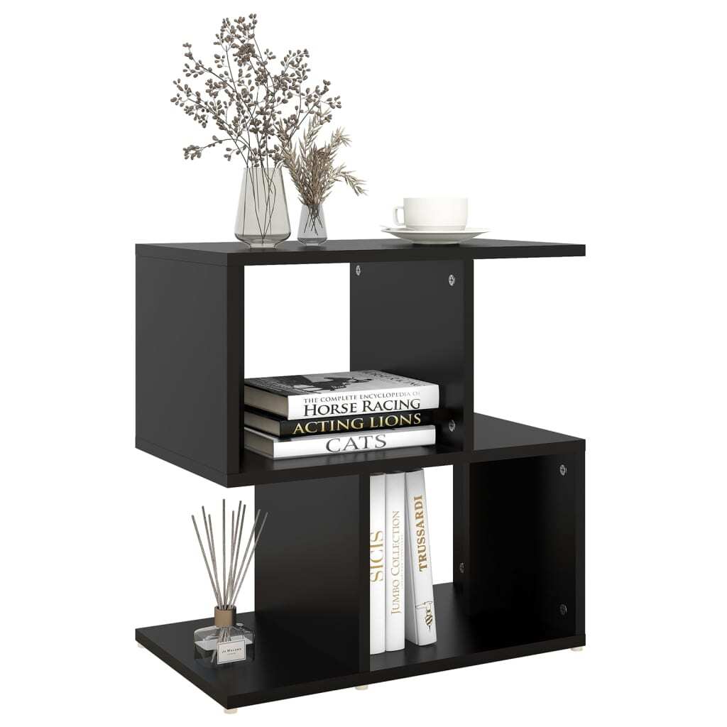 vidaXL Bedside Cabinet Black 50x30x51.5 cm Engineered Wood