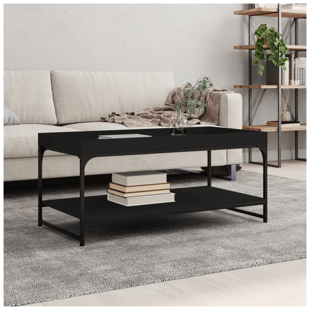 vidaXL Coffee Table Black 100x49x45 cm Engineered Wood