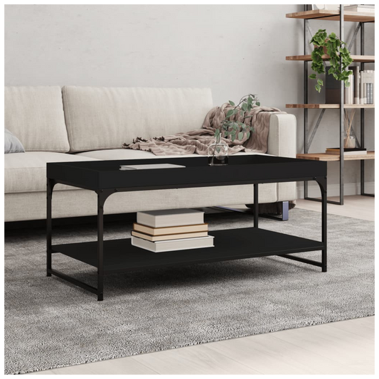 vidaXL Coffee Table Black 100x49x45 cm Engineered Wood