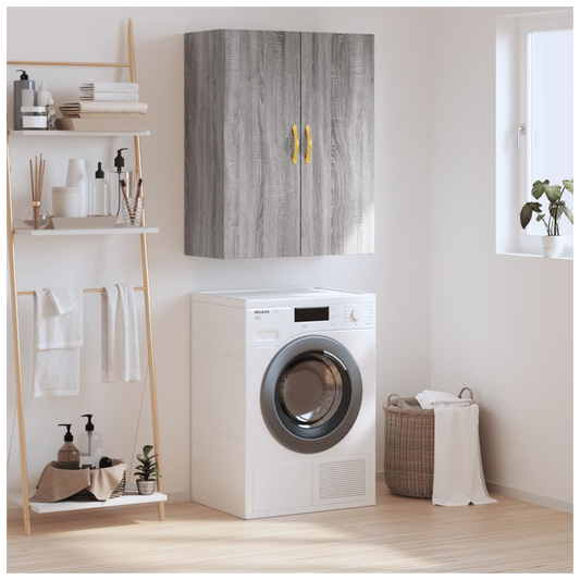 vidaXL Wall Mounted Cabinet Grey Sonoma 69.5x34x90 cm