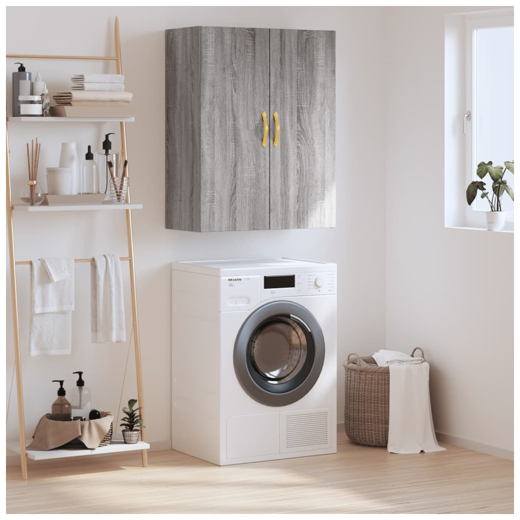 vidaXL Wall Mounted Cabinet Grey Sonoma 69.5x34x90 cm