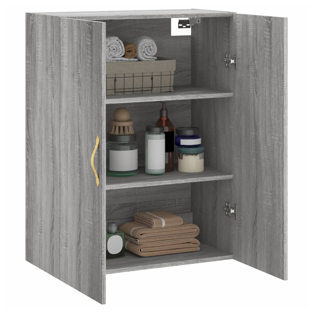 vidaXL Wall Mounted Cabinet Grey Sonoma 69.5x34x90 cm