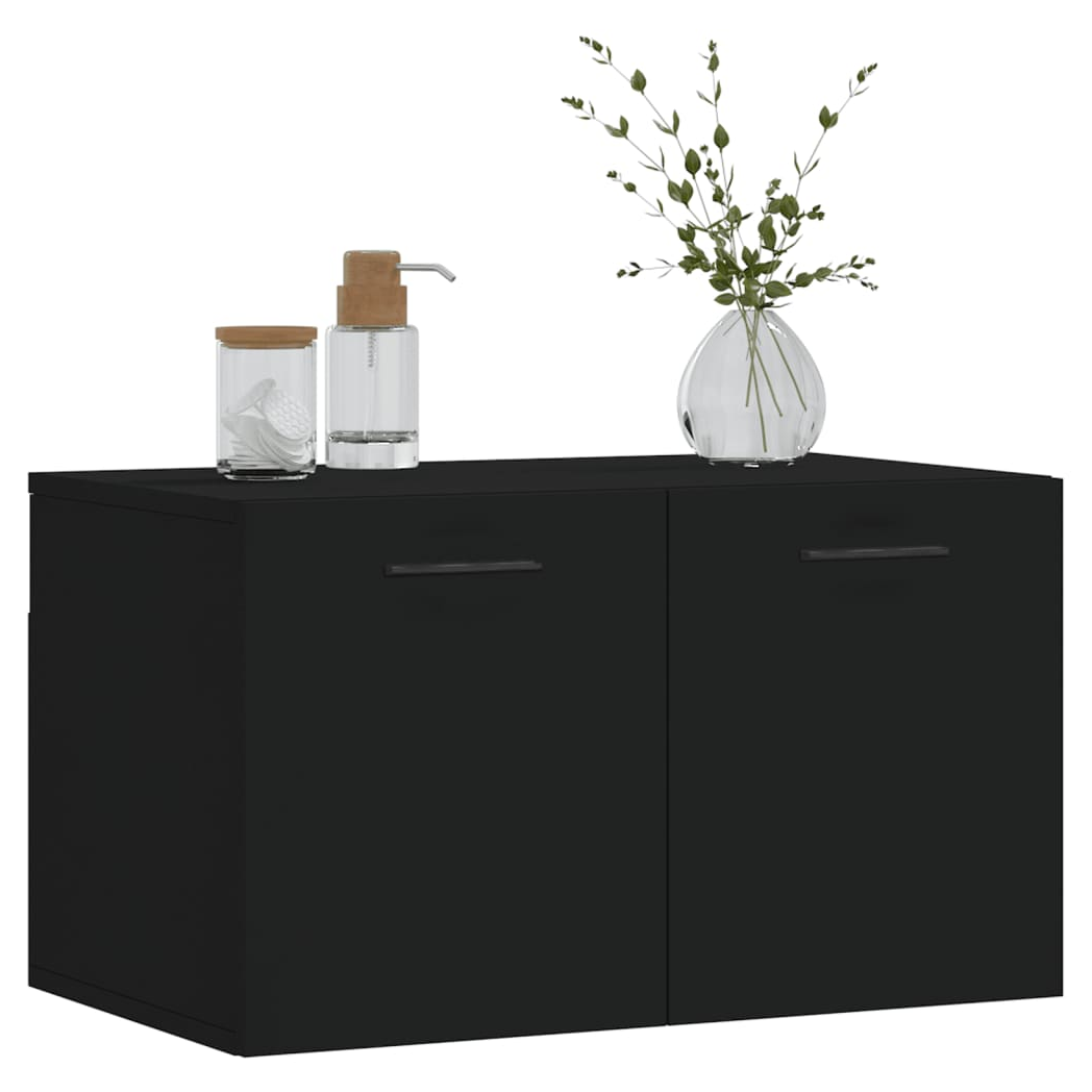 vidaXL Wall Cabinet Black 60x36.5x35 cm Engineered Wood