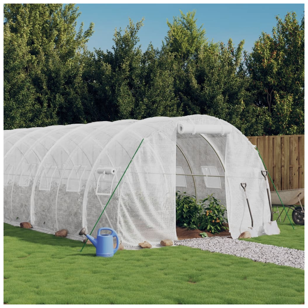 vidaXL Greenhouse with Steel Frame White 72 m 24x3x2 m