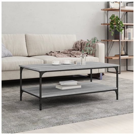 vidaXL Coffee Table Grey Sonoma 100x55x40 cm Engineered Wood